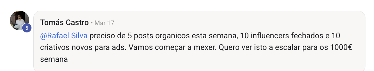 Direção semanal